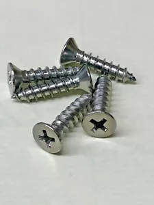 (100) #10 X 3/4 Vite piatta svasata per lamiera inox 10X3/4 - Foto 1 di 4