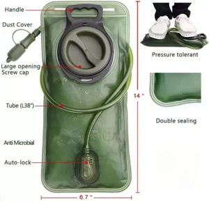 Hydration Bladder 2L Hydration Water Pack 2 Liter Leak Proof Water Reservoir Bag - Picture 1 of 8