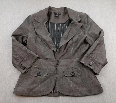 Blazer deportivo Willi Smith para mujer talla 8 gris forrado hombreras carrera Foto 1 de 4