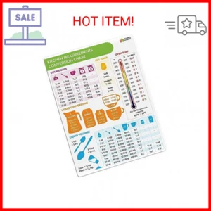 Kitchen Conversion Chart Magnet - Measurements Conversion Chart - Baking Supplie - Picture 1 of 2