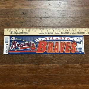 Vintage 1990s Wincraft Atlanta Braves Bumper Sticker Decal Baseball MLB - Picture 1 of 2