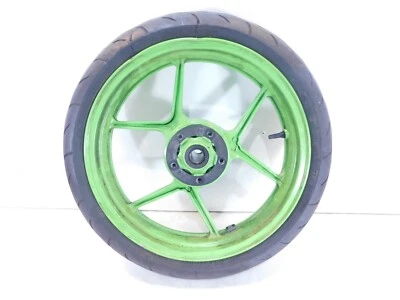 Llanta delantera verde Kawasaki Ninja ZX6R ZX636 ZX6RR ZX600N 2005 y 2006 - doblada Foto 1 de 4
