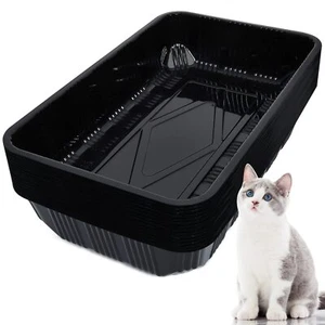Tessco 30 Pack Disposable Plastic Litter Boxes for Cats Disposable Cat Litter - Picture 1 of 7