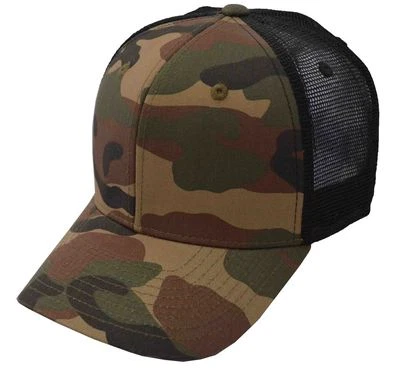 DECKY Cotton Curve Bill Trucker Camouflage Cap Green Camo Black-1054WWB - Image 1 of 2