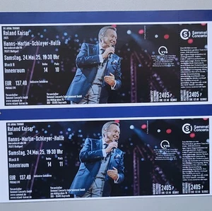 2 Ticket Roland Kaiser Stuttgart Sa. 24. Mai 2025 Schleyer-Halle Reihe 14 - Bild 1 von 1