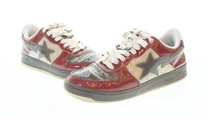 A Bathing Ape Bape Sta Sneakers Gray/Red Men 9.0 US Used C Condition - Picture 1 of 11