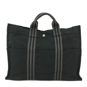HERMES Fourre Tout MM Canvas Tote Hand Bag Navy blue/8BF0531 - Imagen 1 de 12
