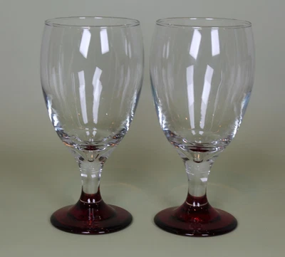 Libbey - Copas de agua base roja - DOS - 2 - 7" de alto - Foto 1 de 3