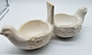 Pottery Barn 12 Days of Christmas Two Doves Stoneware Serving Bowls 12.8" Length - Picture 1 of 7