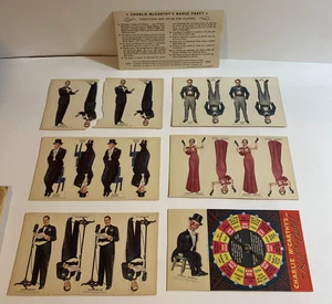 Nearly Uncut 1938 Cardboard Charlie McCarthy's Radio Party Game Complete - Picture 1 of 12