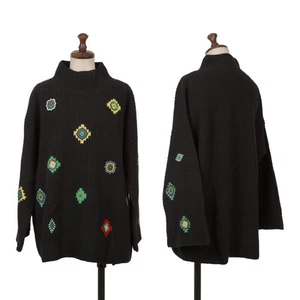 KENZO�~H&M Wool Patch Knit Sweater Size M(K-162908) - Picture 1 of 12