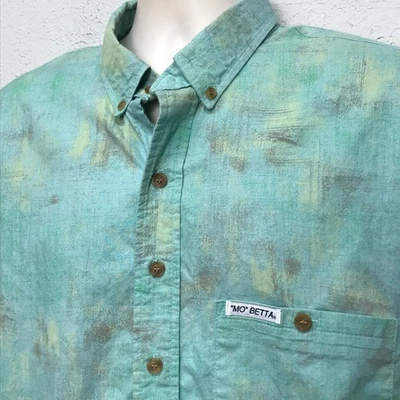 Camisa Western De Colección Mo Betta Sevens Para Hombres XL Azul Agua Algodón Abstracto Botón EE. UU. Foto 1 de 4
