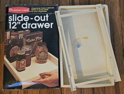 Gabinete de cajón deslizable Rubbermaid vintage de 12 pulgadas almendra nuevo hecho en EE. UU. 1981 Foto 1 de 4