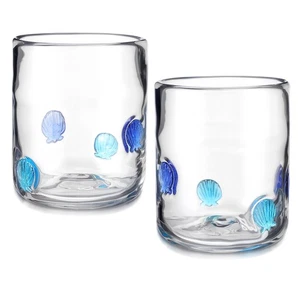 2 Stück Icon Saftgläser Muschelglas Tassen Trinkschale stiellos Wein Gla... - Bild 1 von 6