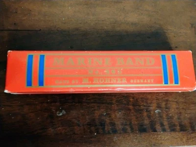 Banda Marina M Hohner Vintage Nº 365 Armónica Hecha en Alemania 14 Agujeros Llave de G Foto 1 de 4