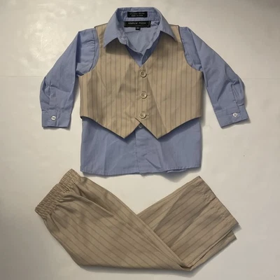 Andrew Fezza Conjunto Formal 3 Piezas - Niños 18 Meses - Camisa, Chaleco, Pantalones Foto 1 de 4
