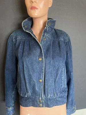 Chaqueta vaquera vintage años 90 Sergio Valente azul denim para mujer talla S forrada con manta Foto 1 de 4