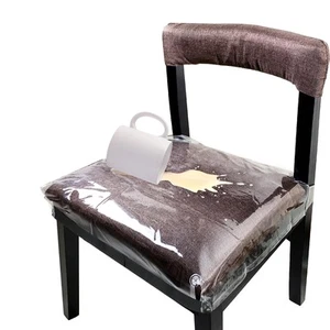 4 Pack Large Plastic Chair Covers for Dining Room, Clear Chair Seat Protector... - Picture 1 of 7