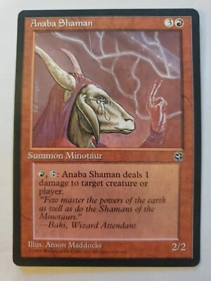 MTG Magic The Gathering Card Anaba Shaman Summon Minotaur Red Homelands 1995 - Image 1 of 2
