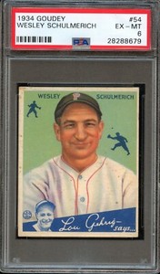 BB - 1934 Goudey - #54 - Wesley Schulmerich - PSA 6 - EX-MT