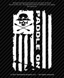 Adesivo Kayak Paddle On Distressed Flag XS-M vinile decalcomania canoa remi finestra - Foto 1 di 27