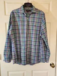 Polo Ralph Lauren Para Hombres Azul Rojo Verde Camisa a Cuadros Botón Delantero XXL Nueva (Leer) - Imagen 1 de 10