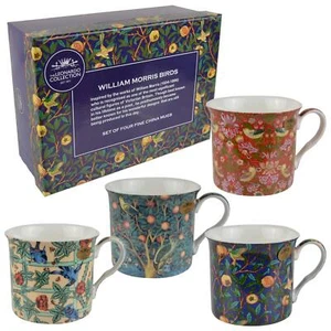 Juego de cuatro tazas de China de la colección Leonardo de William Morris Birds Collec... - Imagen 1 de 9