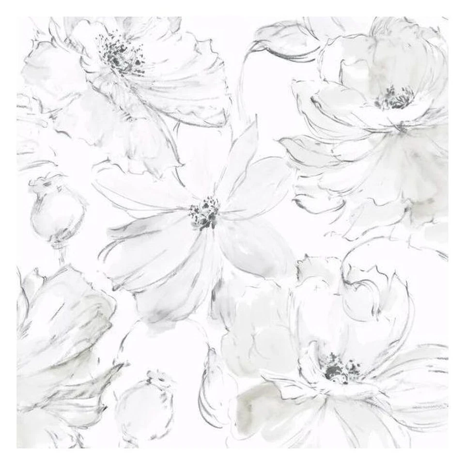 York Wallcoverings Cl2520 Floral Dreams Wallpaper Gray