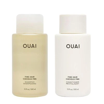 OUAI Fine Hair Duo - Sulfate-Free Shampoo & Conditioner for Volume & Strength