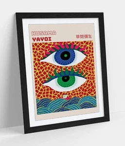 YAYOI KUSAMA COLOURFUL ABSTRACT EYE DECOR FRAMED ART PICTURE POSTER PRINT DECOR - Picture 1 of 10