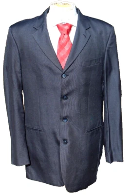 Blazer Jones New York Sports Coat tamanho 44XL azul escuro 60% lã 40% seda 4 botões - Imagem 1 de 4