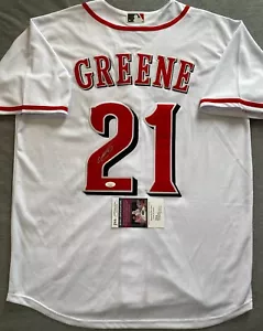CINCINNATI REDS- HUNTER GREENE AUTOGRAPH #21 HOME WHITE NIKE JERSEY JSA AT33356 - Picture 1 of 6