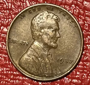 Centavo de trigo Lincoln 1937 madera leñosa grano aleación inadecuado error de mezcla - Imagen 1 de 6