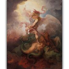 The Angel Binding Satan by P. J. de Loutherbourg Giclée Canvas Print,...
