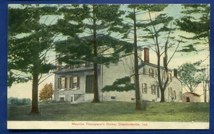 Maurice Thompsons Home Crawfordsville Indiana in postcard - Picture 1 of 2