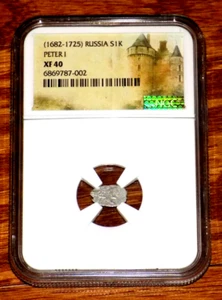 PETER THE GREAT Peter I RUSSIA 1682-1725 SILVER KOPEK NGC XF 40 Russian Coin - Picture 1 of 4