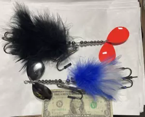 RAPTOR Funky Chicken Double 8 Marabou bucktails baits musky pike lures Muskie - Picture 1 of 1