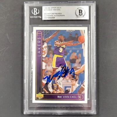 Nick Van Exel autograph signed 1993-94 Upper Deck RC rookie card BGS BAS Witness - Image 1 of 2
