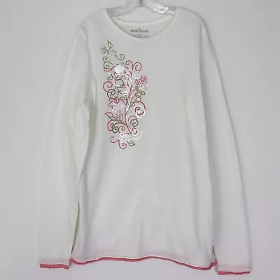 OshKosh Girl's Long Sleeve Top Size 14/16 White Floral Layered Look 100% Cotton - Image 1 of 4