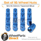 Blue Wheel Nuts (16) 12x1.5 Tapered 34mm For Mitsubishi Colt [Mk2] 84-88 Mitsubishi Colt