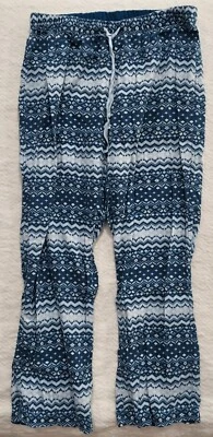 PANTALONES DE SALÓN Lands End Niñas Talla L 14-16 Grandes Bolsillos Estampado Azteca Foto 1 de 4