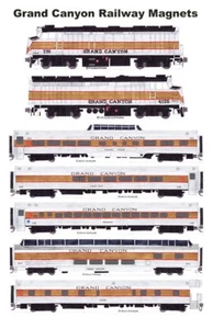 Grand Canyon Railway Train 7 magnets by Andy Fletcher - Picture 1 of 1