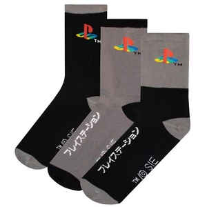 Classic Logo PlayStation 3 Pairs Socks Kids Boys UK Shoe Size 12-3 4-6 Grey S - Picture 1 of 4