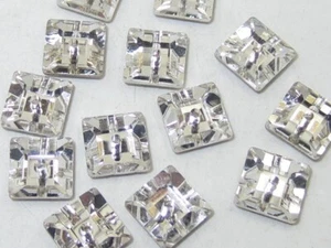 36 pcs. 30ss (6mm) CRYSTAL SQUARE SEW ON CUSHION BACK PRECIOSA Rhinestones - Picture 1 of 1