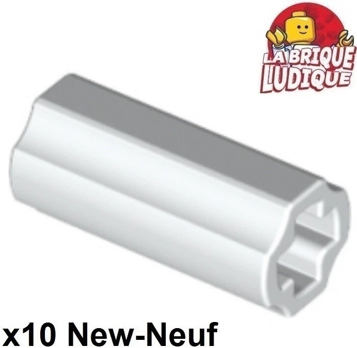 LEGO Technic 10x Achse Axle Steckverbinder Verbinder 2L Loch Hole White/White - Bild 1 von 1