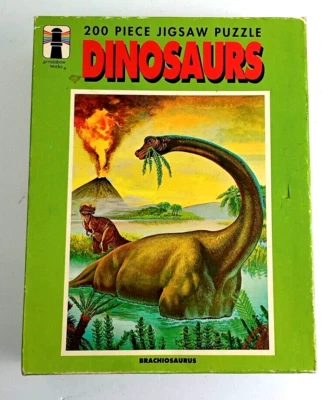 Rompecabezas Dinosaurios Rainbow Works “BRACHISAURUS”-200 Piezas-14”x18”-De Colección 1975-Completo Foto 1 de 4
