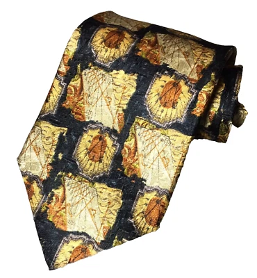 Corbata abstracta de seda vintage de diseñador Ermenegildo Zegna Seta Foto 1 de 4