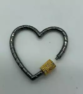 Diamond sterling silver carabiner clasp - Picture 1 of 4
