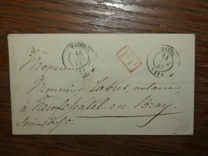  LETTRE MARQUE POSTALE de Bayeux à neufchatel en bray 1843 - Bild 1 von 2