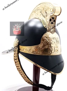 Brass Fire Brigade Rare Vintage Style Victorian NSW FB Chief Fireman Helmet - Picture 1 of 9